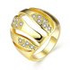 Wholesale Trendy 24K Gold Geometric White CZ Ring TGGPR496