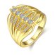 Wholesale Trendy 24K Gold Geometric White CZ Ring TGGPR507