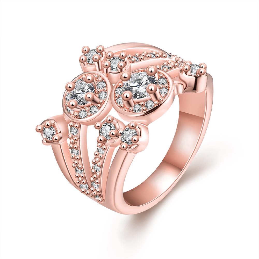 Wholesale Classic Rose Gold Round White CZ Ring TGGPR517