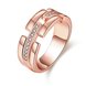 Wholesale Trendy Rose Gold Geometric White CZ Ring TGGPR527