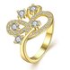 Wholesale Hot sale jewelry from China  Romantic 24K Gold Geometric White CZ Ring TGGPR011