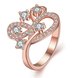 Wholesale Romantic Rose Gold Geometric White CZ Ring TGGPR850