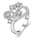 Wholesale Romantic Platinum Feather White CZ Ring TGGPR855