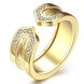 Wholesale Classic 24K Gold Geometric White CZ Ring TGGPR866