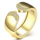 Wholesale Trendy 24K Gold Geometric White CZ Ring TGGPR876