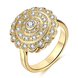 Wholesale Classic 24K Gold Round White CZ Ring TGGPR896