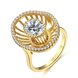 Wholesale Trendy 24K Gold Geometric White CZ Ring TGGPR917