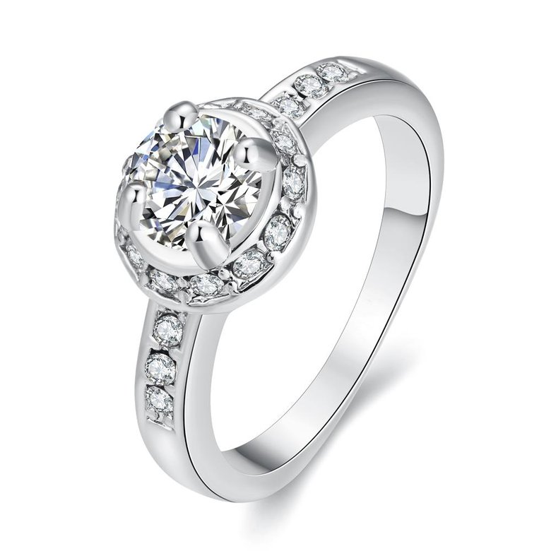 Wholesale Romantic Platinum Plant Rhinestone Ring TGGPR1078