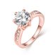 Wholesale Classic Rose Gold Plant White Rhinestone Ring TGGPR1092