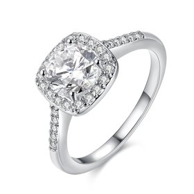 Wholesale Classic Platinum Geometric White CZ Ring TGGPR1300