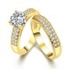 Wholesale Classic 24K Gold Plant White CZ Ring TGGPR1328