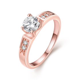 Wholesale Romantic Rose Gold Geometric White CZ Ring TGGPR1346