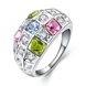 Wholesale Bohemia Platinum Geometric Multicolor Rhinestone Ring TGGPR1415