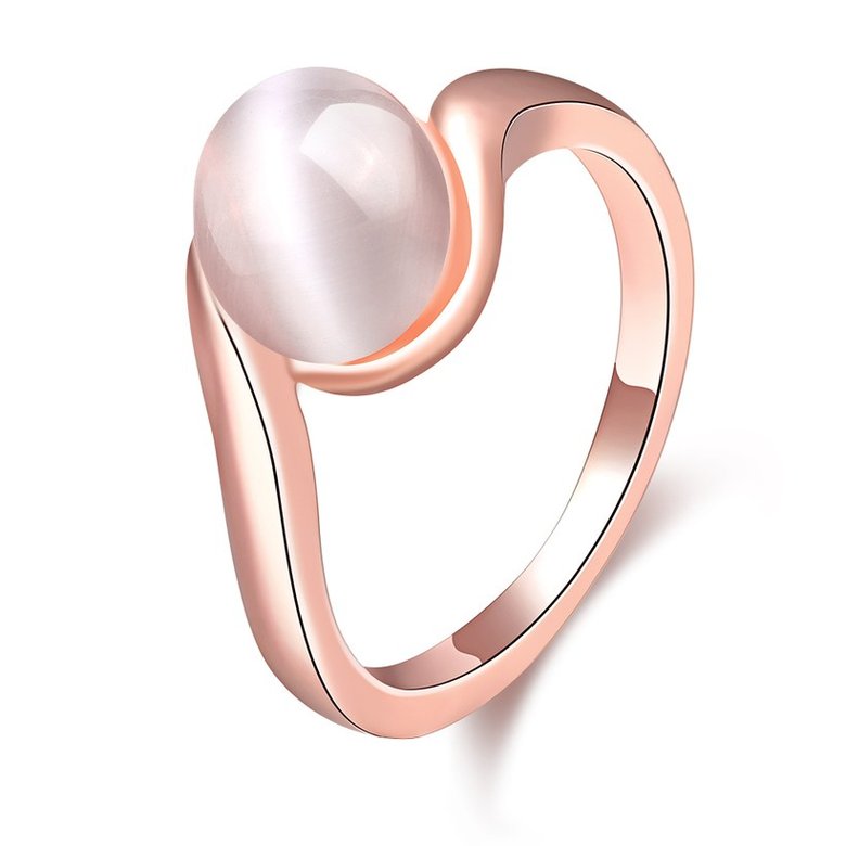 Wholesale Romantic Rose Gold Round White Stone Ring TGGPR1484