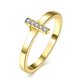 Wholesale Trendy Antique Gold Cross White Crystal Ring TGGPR167