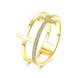 Wholesale New Design Cross shape  Trendy Antique Gold White CZ Ring fine jewelry gift  TGGPR239