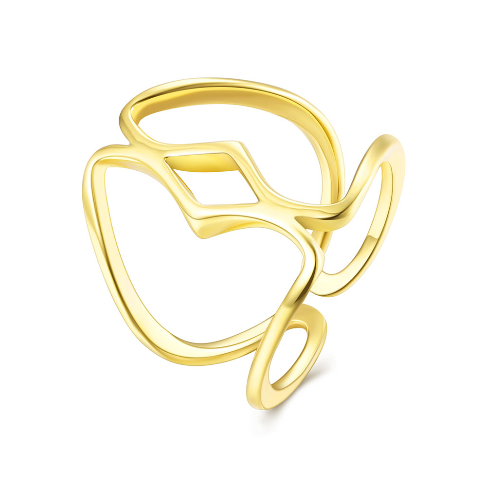 Wholesale Trendy novel design  Antique Gold Geometric Ring  Party Girls' Luxury Ring TGGPR330