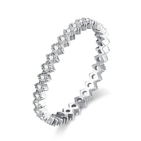 Wholesale Trendy Platinum Geometric White CZ Ring TGGPR947