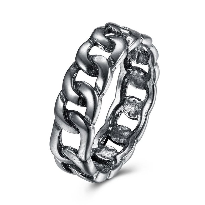 Wholesale Trendy Ancient Silver Color Unisex Charms Biker Ring Punk European Style Men Chain Buddha Rings Female Jewelry Free Shipping TGVGR038