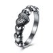 Wholesale Trendy Antique Silver Unisex Charms heart shape Ring Punk European Style Men Chain Buddha Rings Female Jewelry Free Shipping TGVGR043