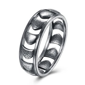 Wholesale Ancient Silver Color Buddha Ring Art Retro Man Punk Jewelry Motorcycle Tire Pattern Women Birthday Gifts Couple Jewelry TGVGR002