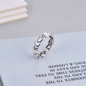 Wholesale Cheap Retro Heart shaped small ring with adjustable opening for girls VGR023